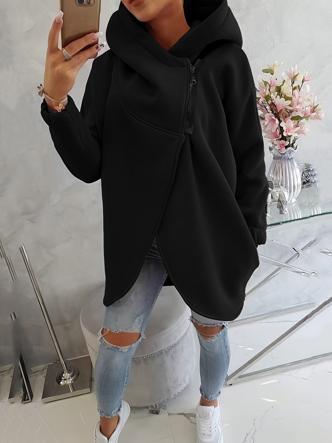 Emma | Women's Long Sleeve Comfortable Zip-Up Hoodie with Pockets