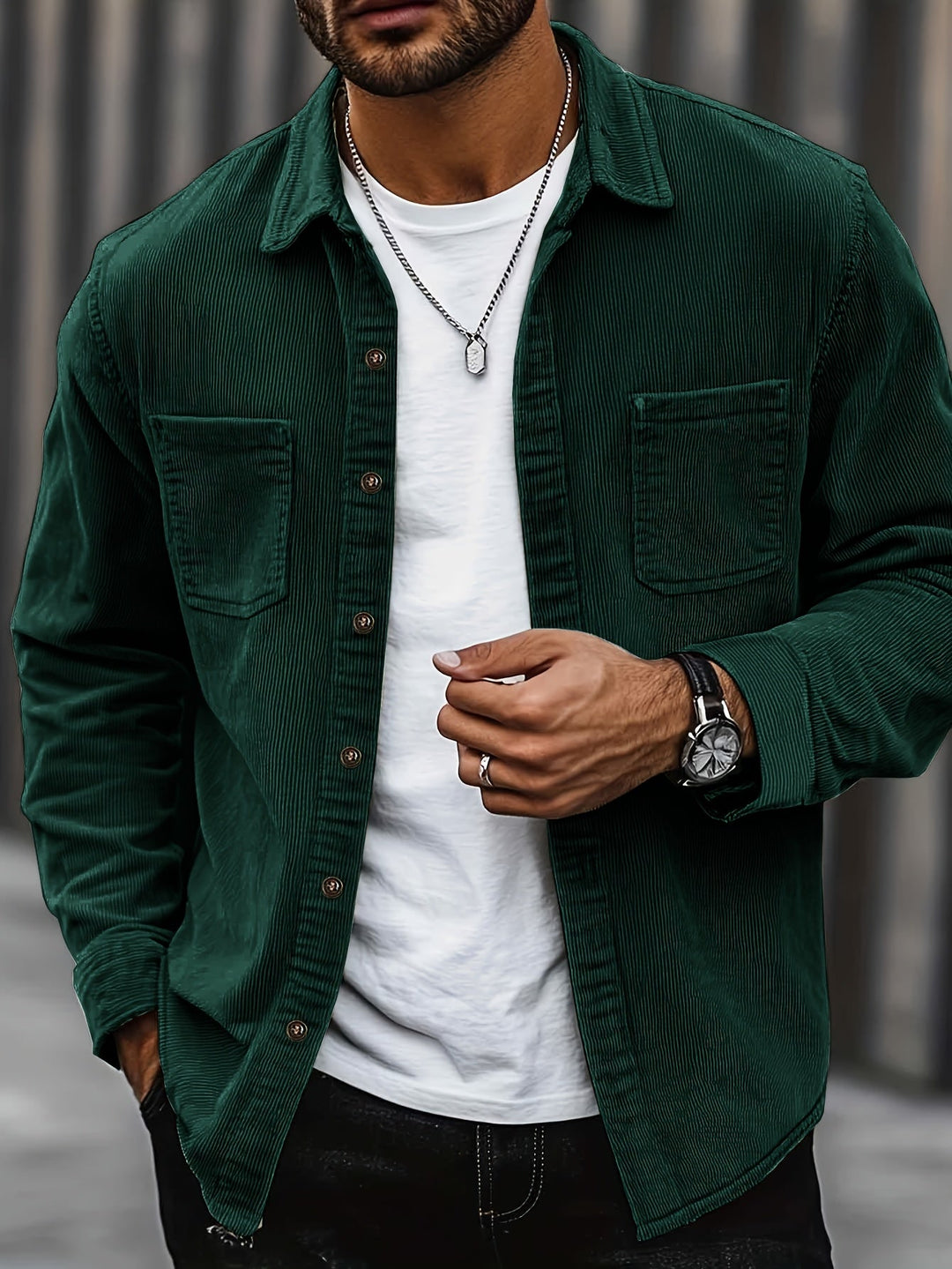 Bryce | Men's Long Sleeve Overshirt with Pockets and Buttons