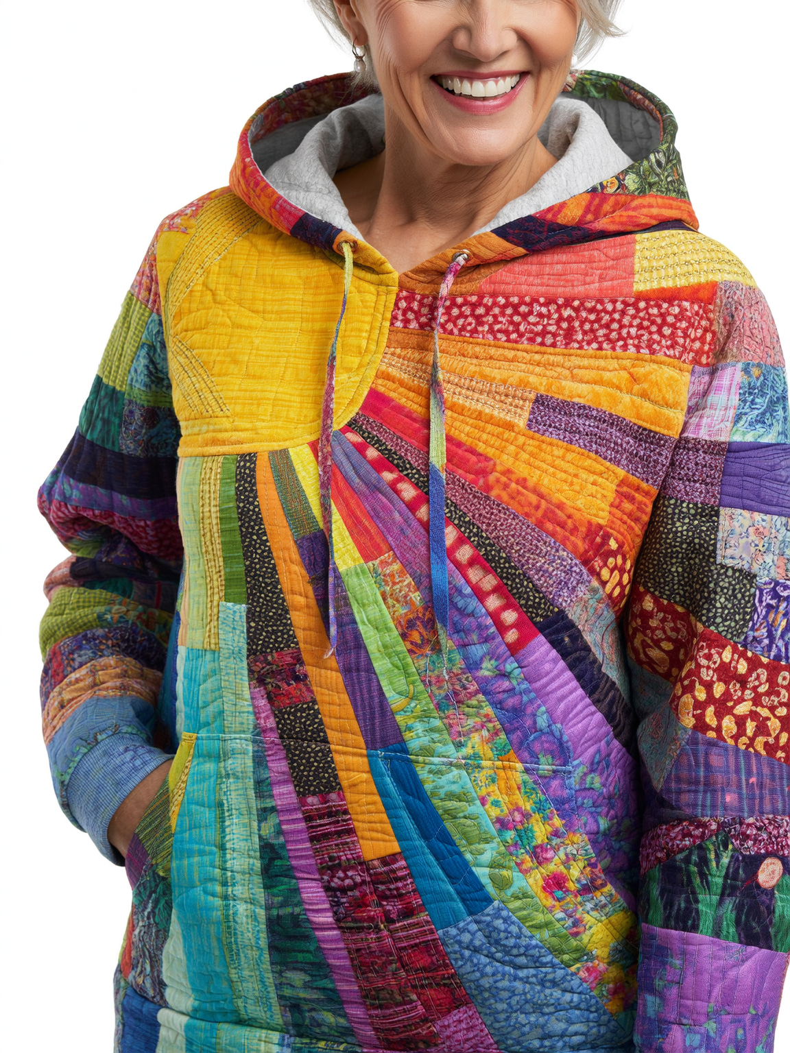 Quinn™ - Bohemian Multicolor Patchwork Hoodie