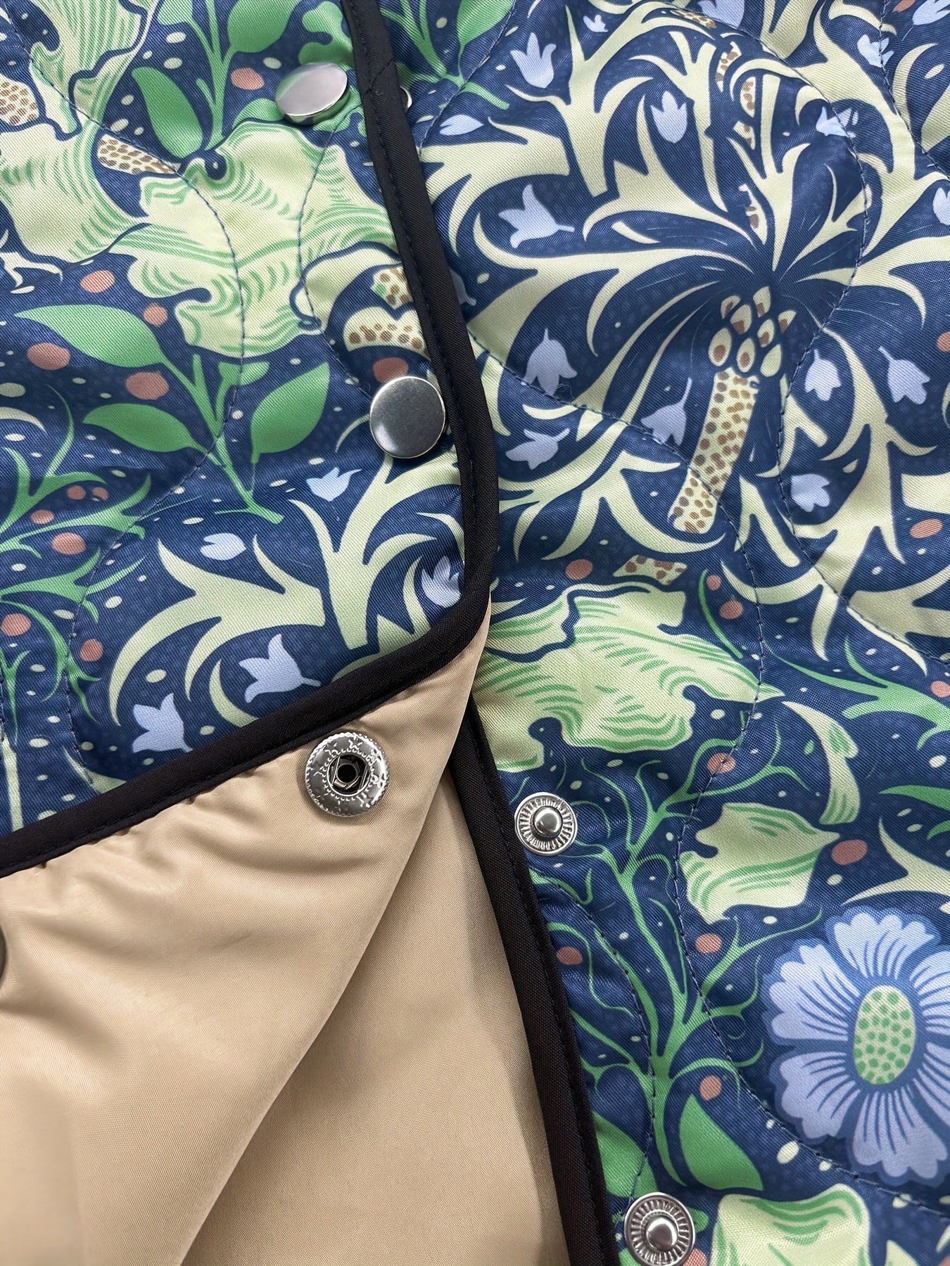 Women's Vintage Botanical Print Quilted Jacket