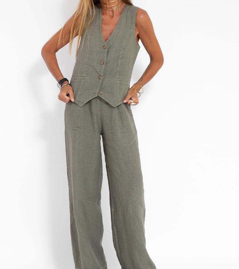 Ella | Vest Wide Pants Set (Almost Sold Out)