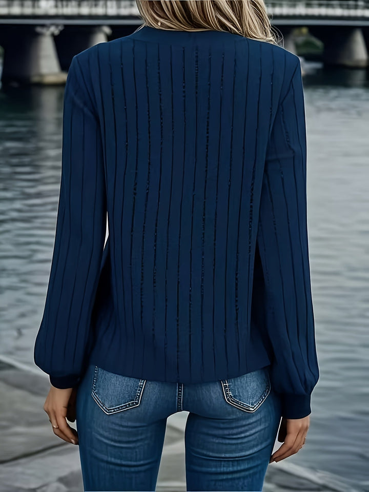 Joan | Women's Relaxed Stylish V-Neck Sweatshirt with Buttons