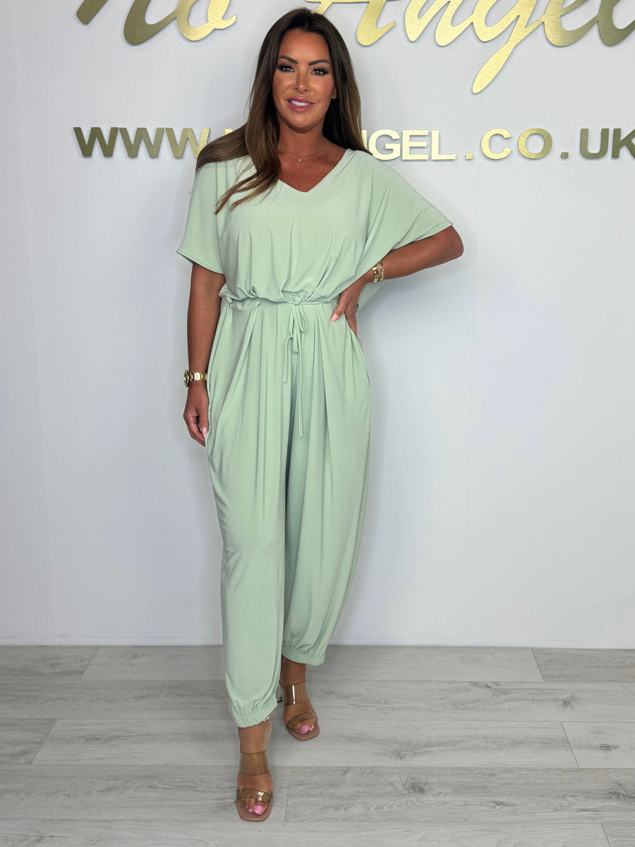 Cora | Women's V-Neck Tie Jumpsuit