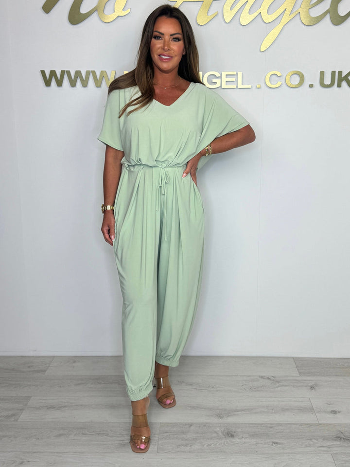 Cora | Women's V-Neck Tie Jumpsuit