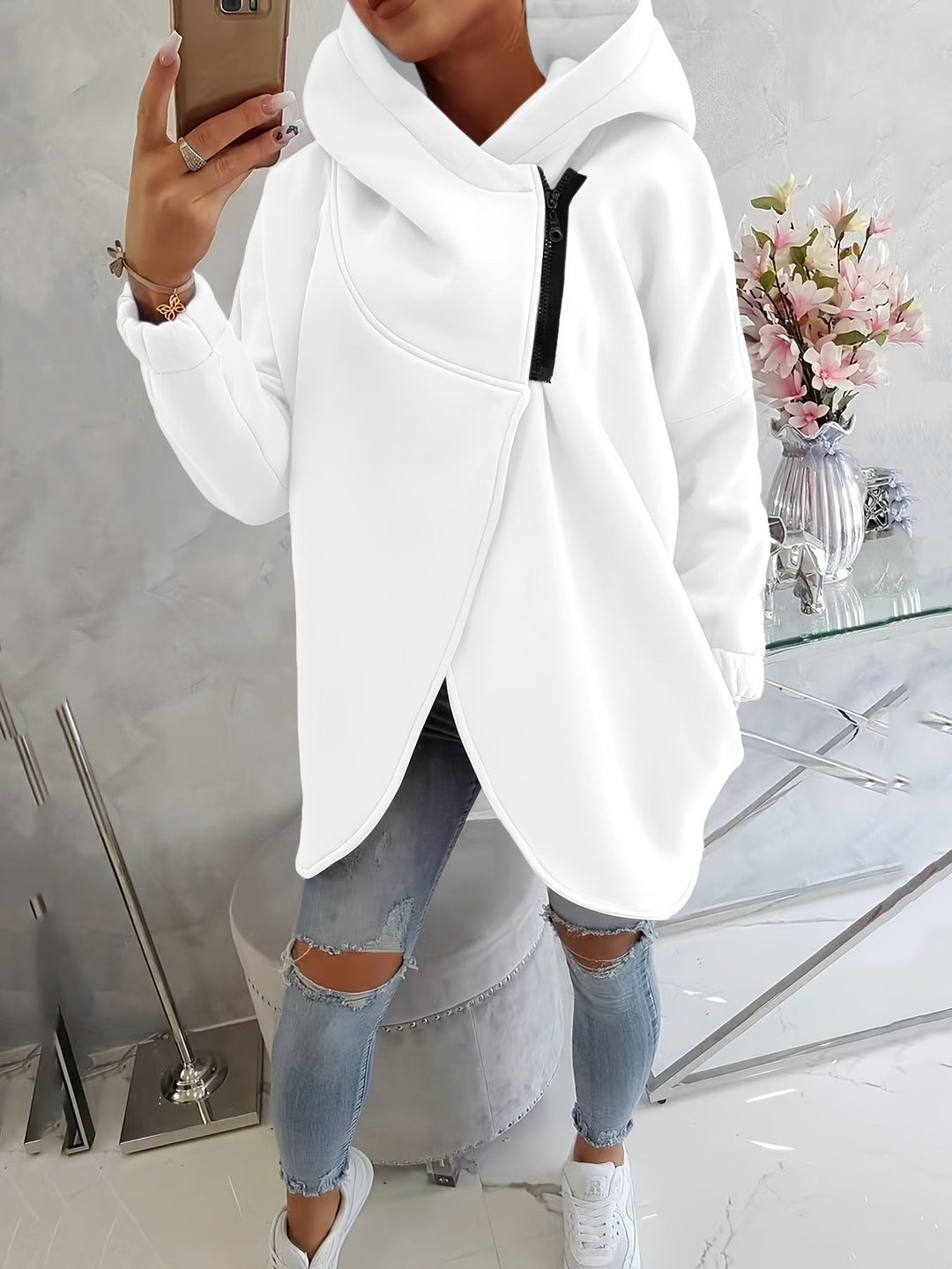 Emma | Women's Long Sleeve Comfortable Zip-Up Hoodie with Pockets