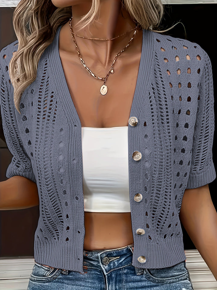 Kendall | V-Neck Short Sleeve Cardigan