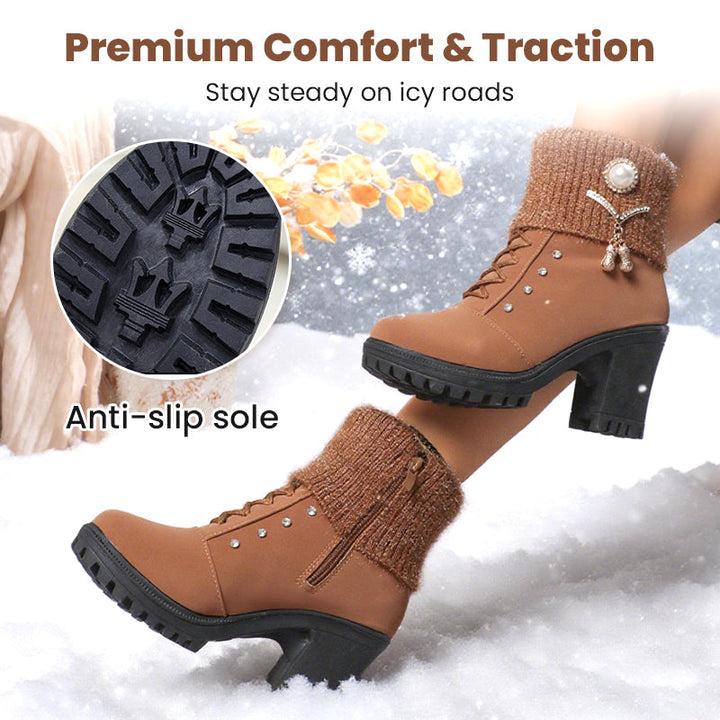 Alana | Women's Chunky Heeled Boots with Zipper