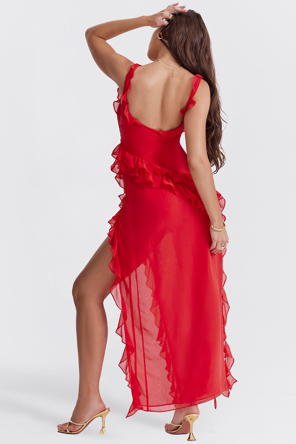 Laurine | Women's Cowl Neck Elegant Maxi Dress with Side Slit