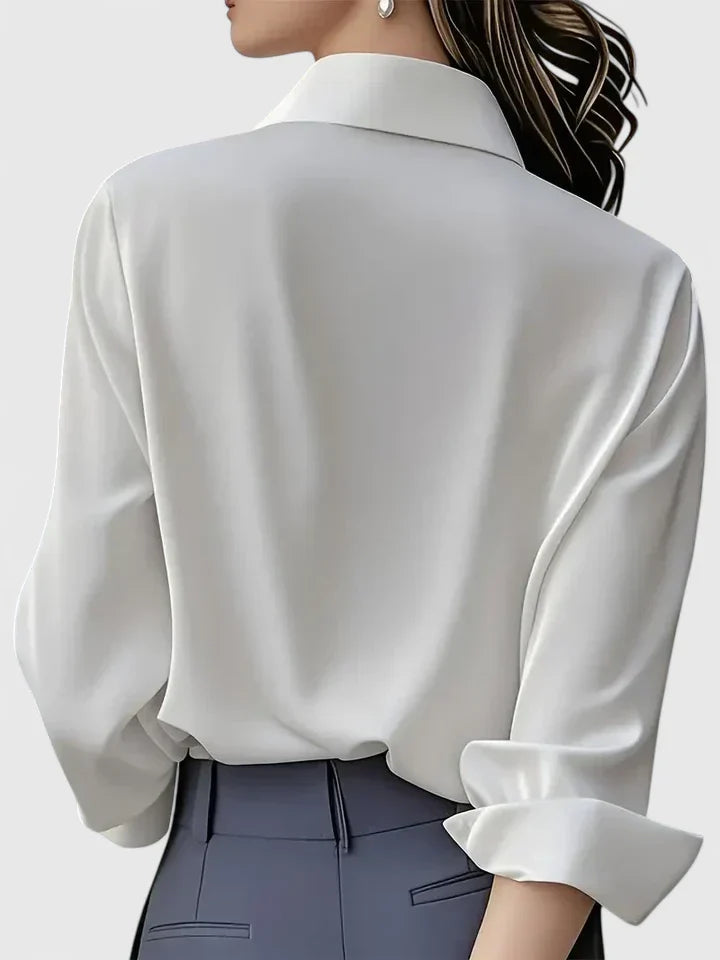 Ellen | Women's Long Sleeve Elegant Button-Down Top with Buttons