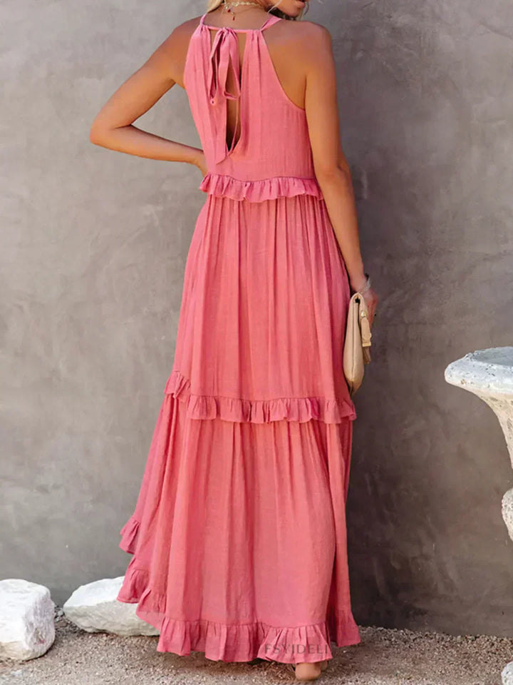 Landry | Women's Mini Chic Ruffle Trim Sleeveless Dress