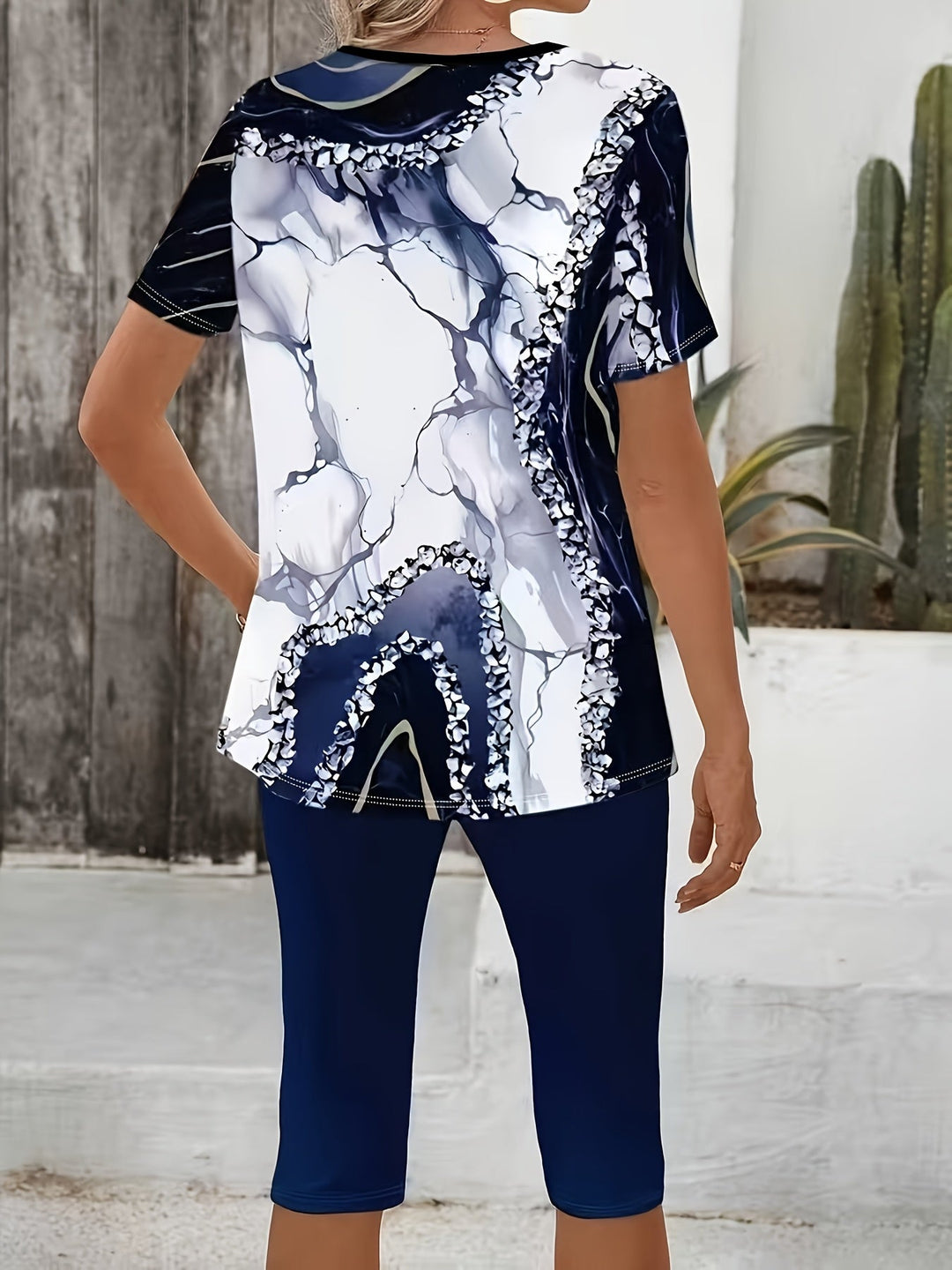 Luna™ | Stretchy Printed Two-Piece Outfit