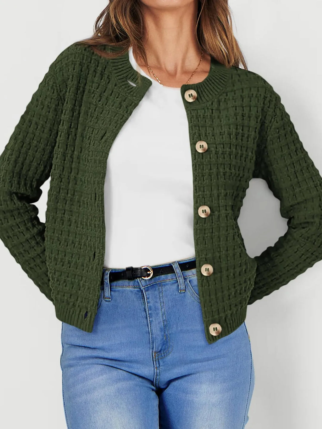 Harper | Women's Cardigan with Button Placket and Buttons