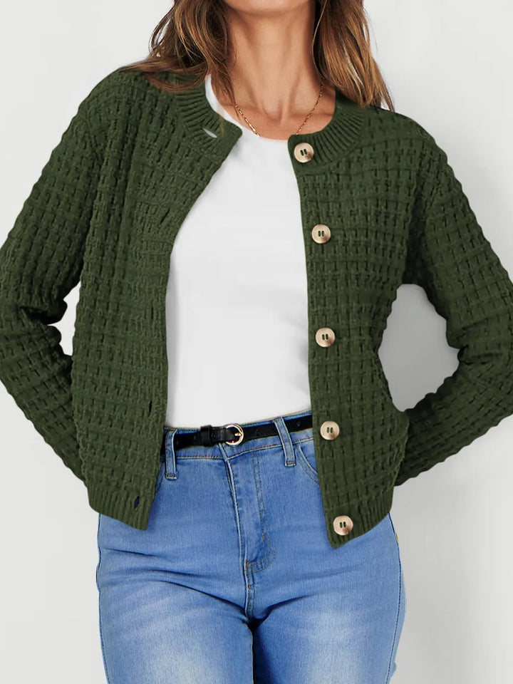 Harper | Women's Cardigan with Button Placket and Buttons