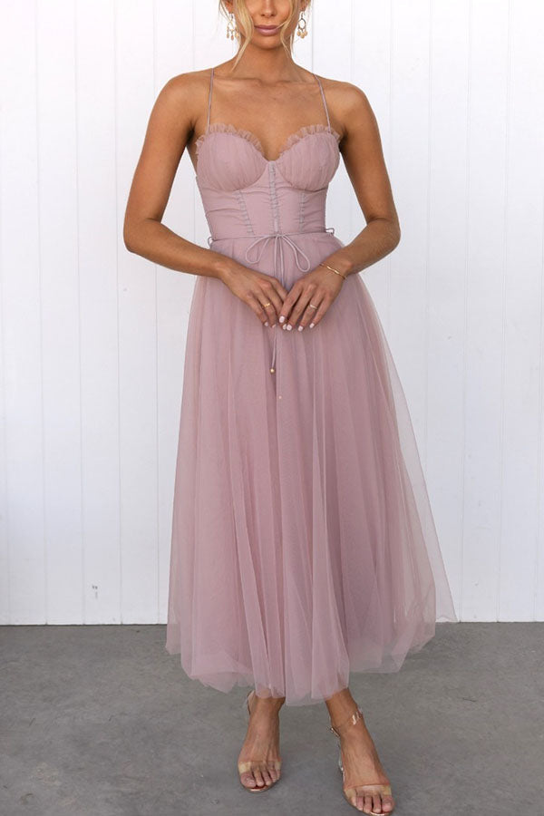 Contemporary Princess Maxi Dress with Suspenders for Parties