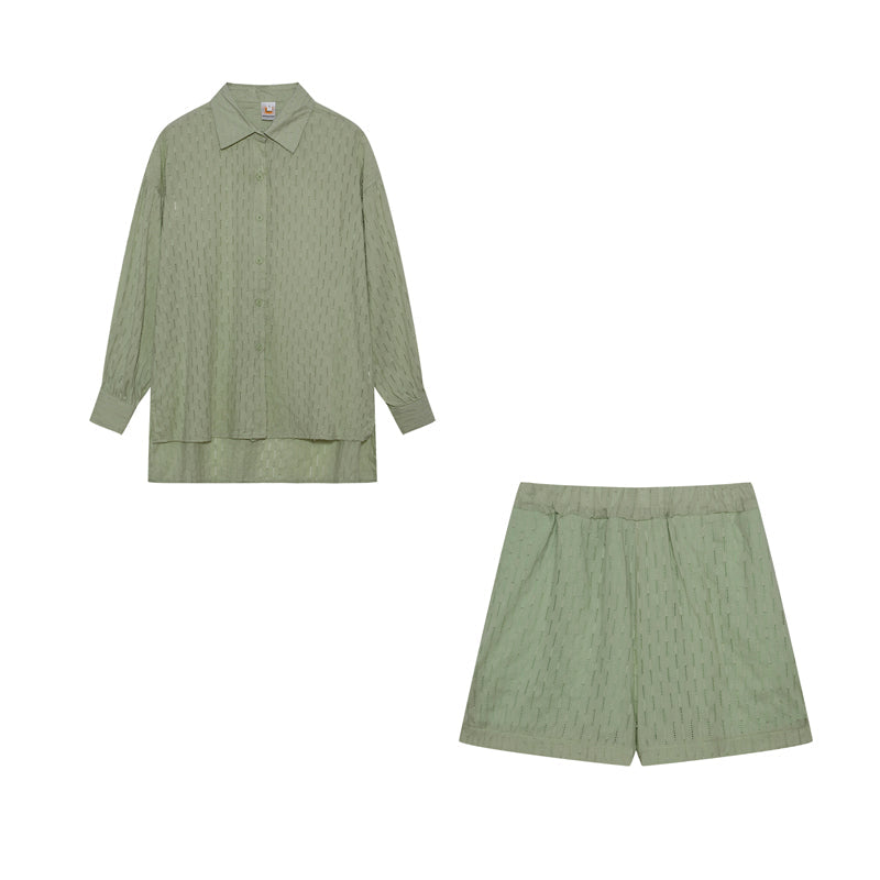Elizabeth | Women's Breezy Shirt And Shorts Set with Buttons