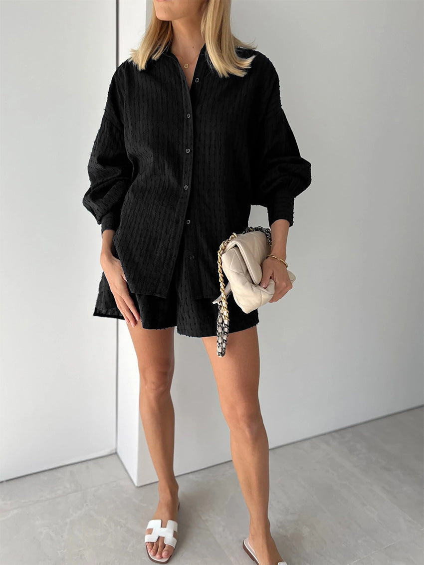 Elizabeth | Women's Breezy Shirt And Shorts Set with Buttons