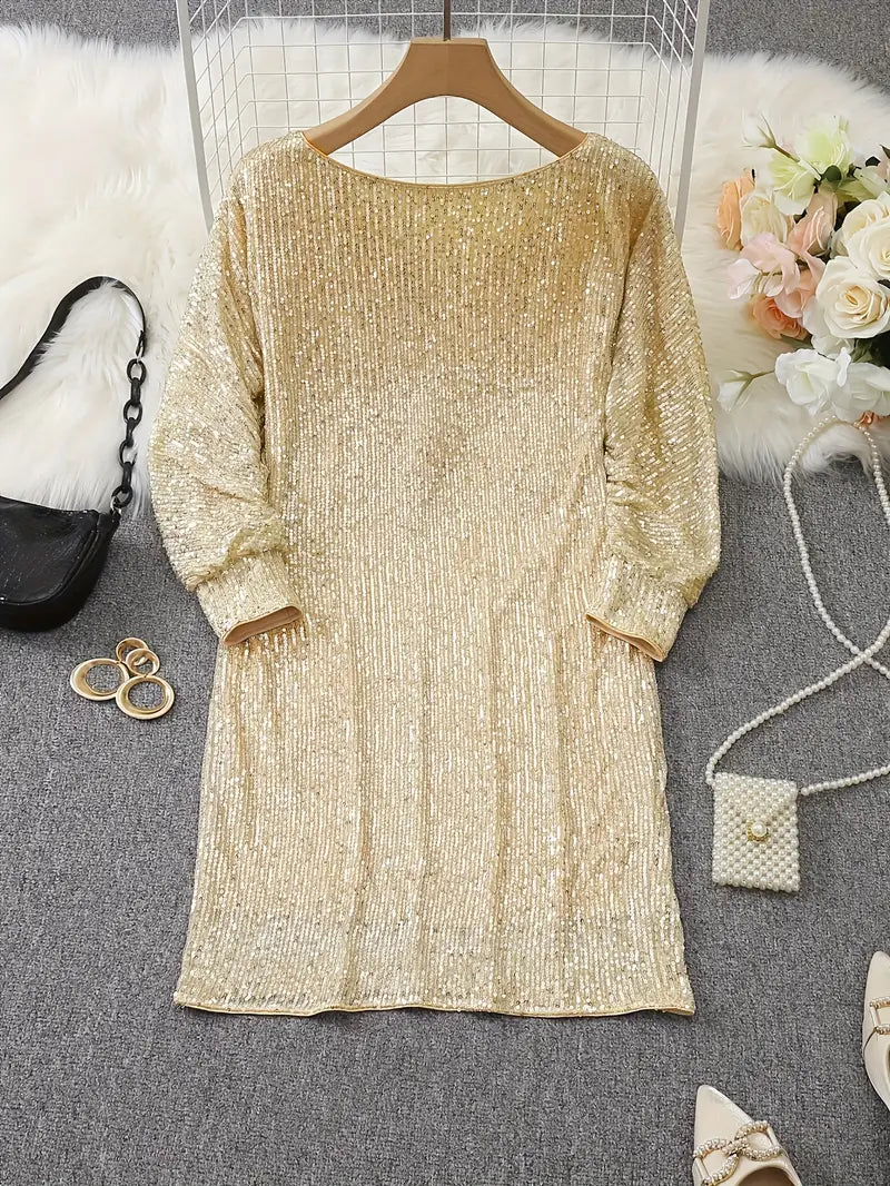 Contrast Sequin Party Dress