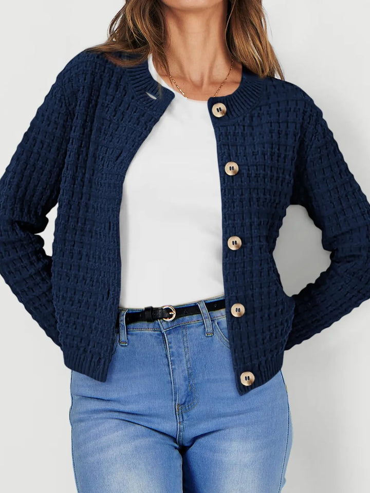 Harper | Women's Cardigan with Button Placket and Buttons