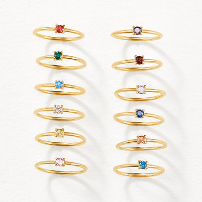 Gold Rings with Birthstone