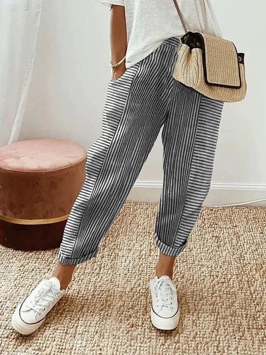 Kae | Striped Cotton Pants