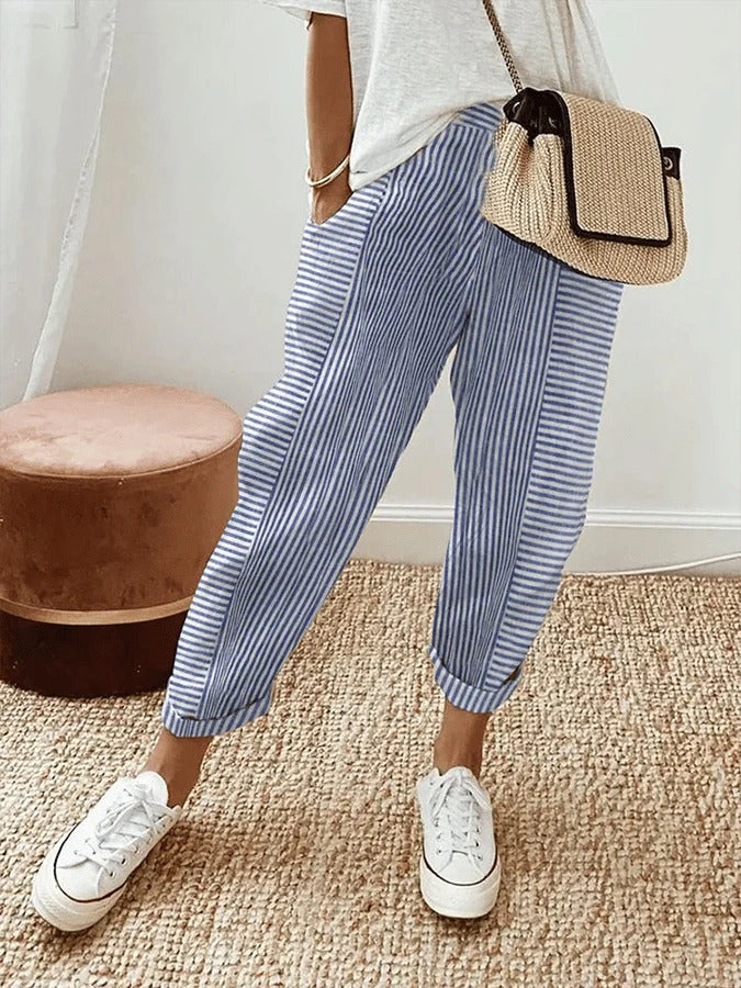 Kae | Striped Cotton Pants