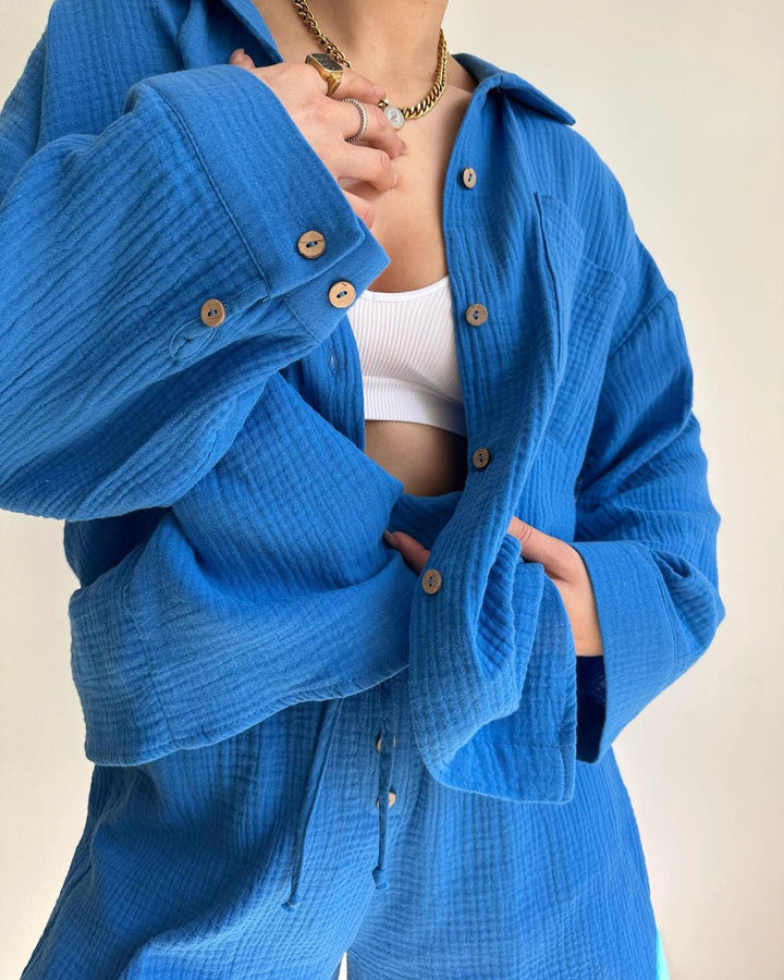 Espera | Women's Oversized Breezy Two-Piece Set with Pockets