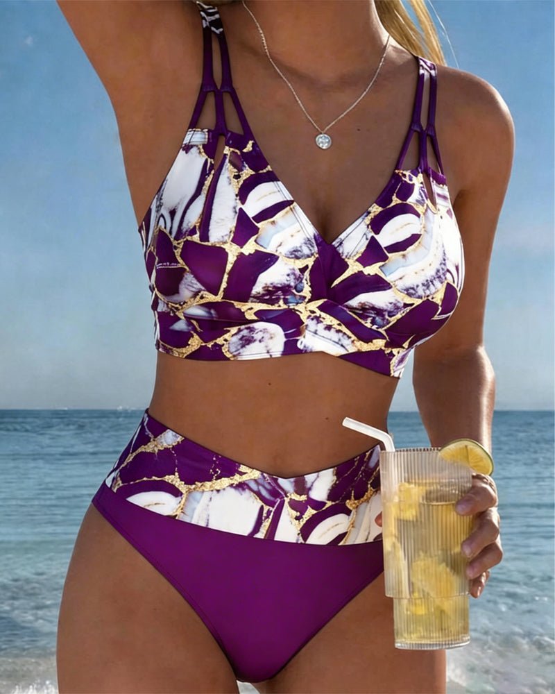 Luna | Women's V-Neck Printed Strap Bikini