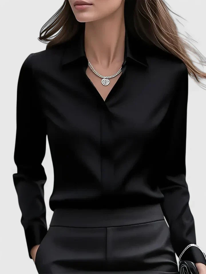 Ellen | Women's Long Sleeve Elegant Button-Down Top with Buttons