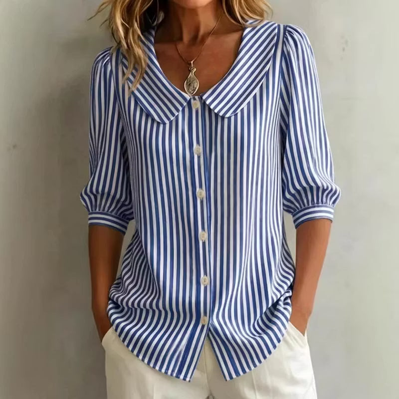 Women's Striped Shirt with Buttons