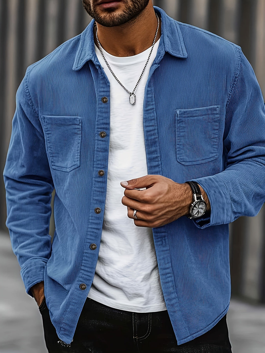 Bryce | Men's Long Sleeve Overshirt with Pockets and Buttons