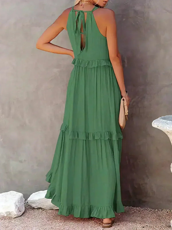 Sarah | Halter Ruffle Maxi Dress (Almost Sold Out)