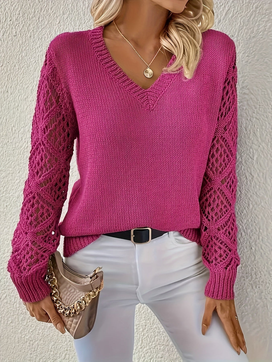 Wendy™ - Stylish Long Sleeved V-Neck Sweater