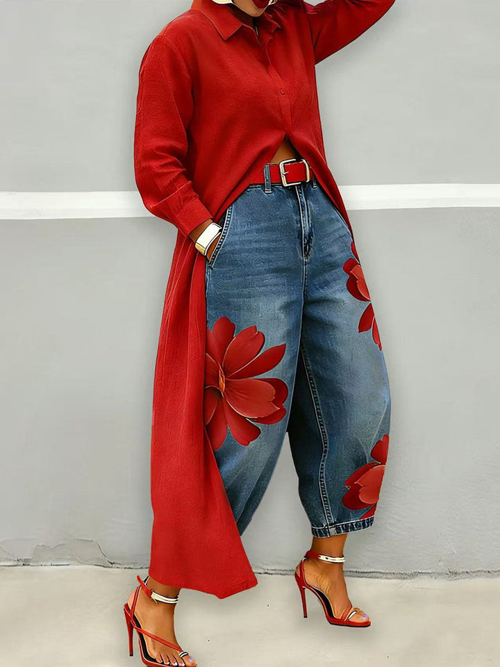 Sophia - Elegant Flower Pants