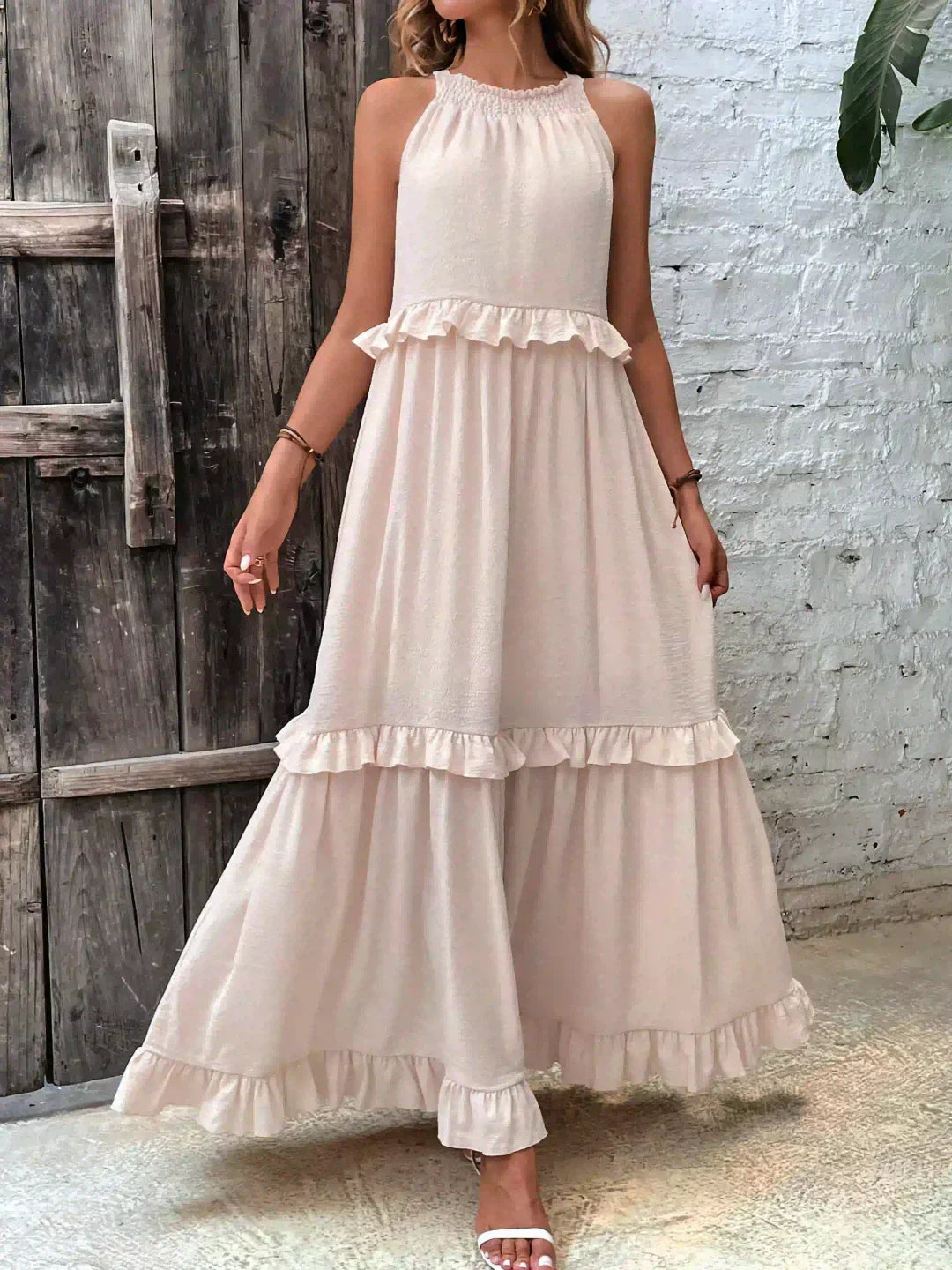Sarah | Halter Ruffle Maxi Dress (Almost Sold Out)