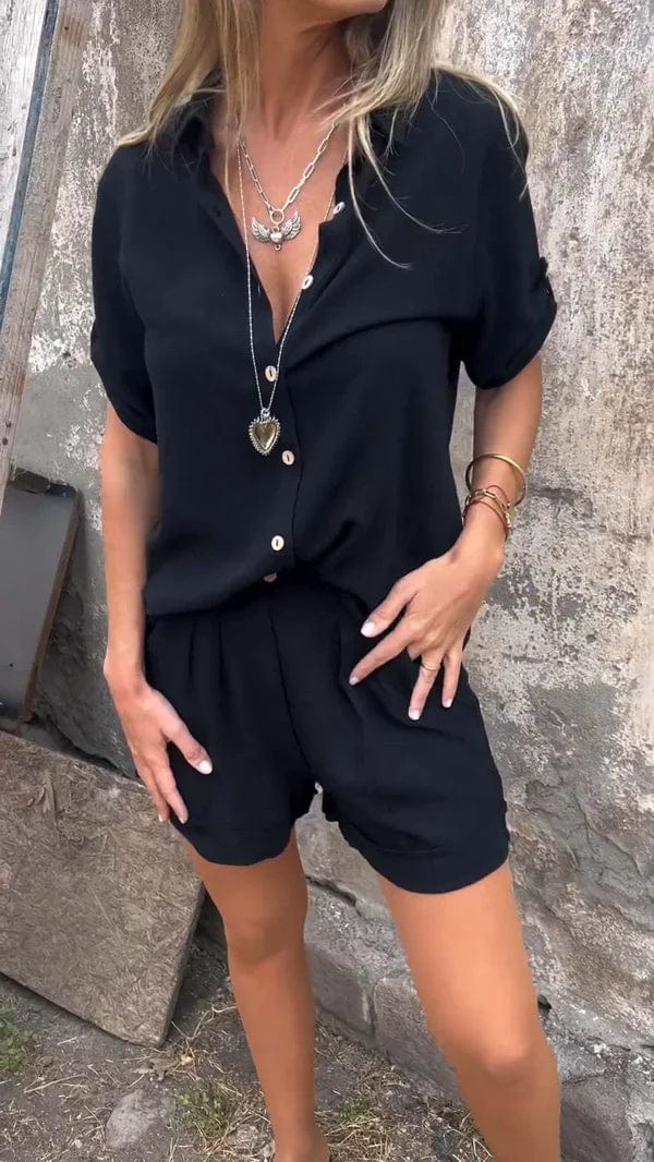 Noa | Women's Relaxed Two-Piece Blend Set with Buttons