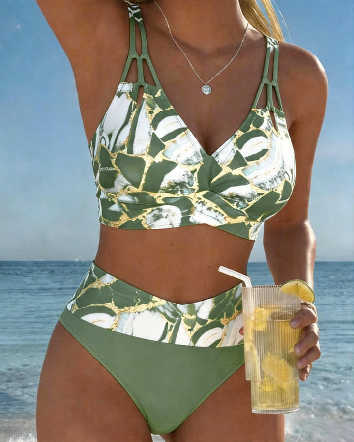 Luna | Women's V-Neck Printed Strap Bikini