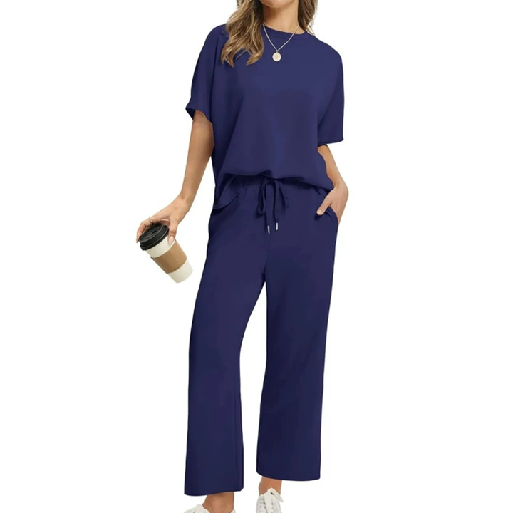 Eliza | Women's Casual Top and Pants Set with Drawstring