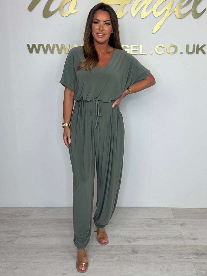 Cora | Women's V-Neck Tie Jumpsuit