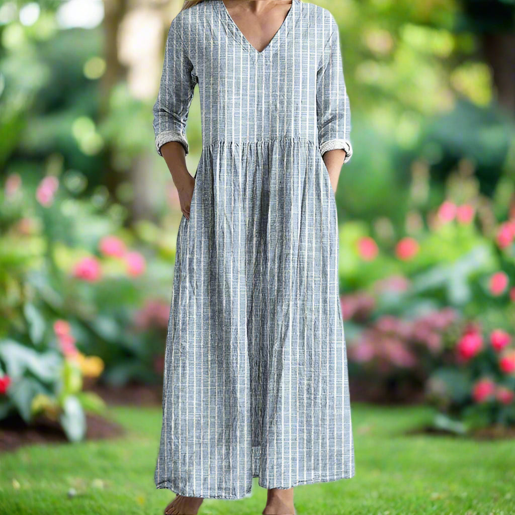 Dabria | Women's Casual Classic Striped Dress with Pockets