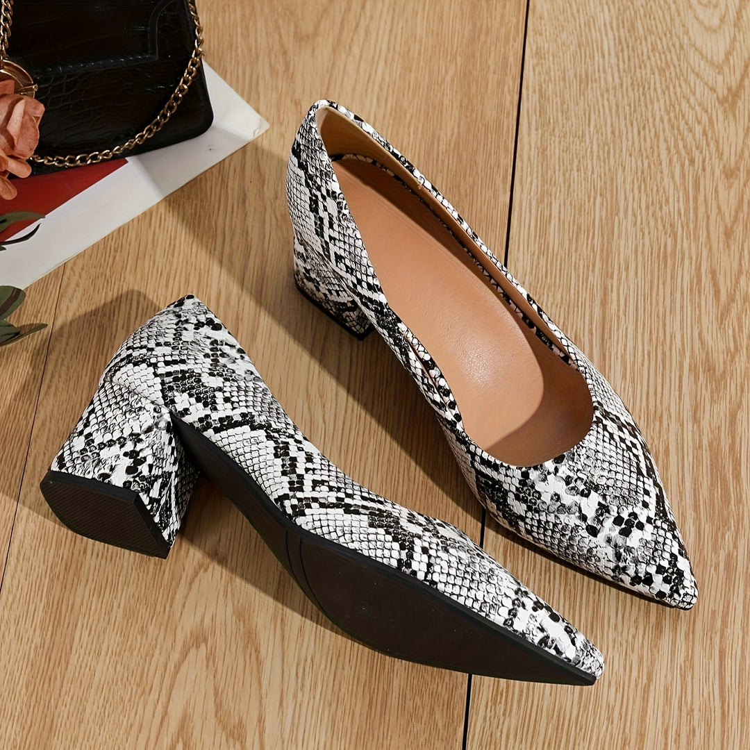Jayne | Women's Snake Print Pointed-Toe Heels
