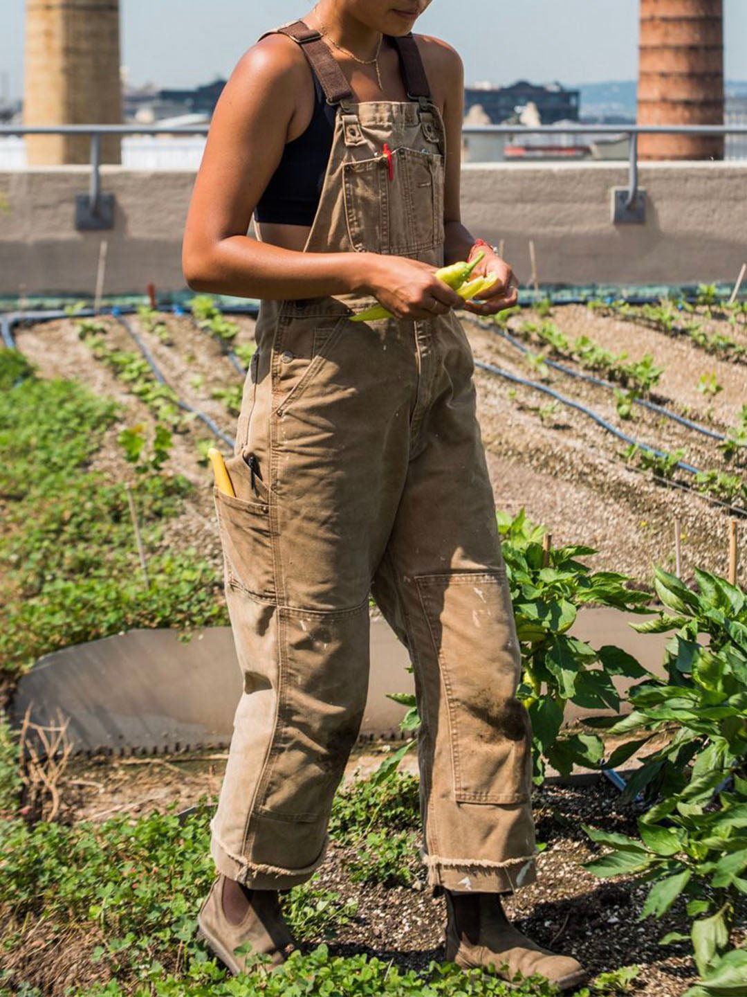 Women's Overalls with Pockets and Buttons