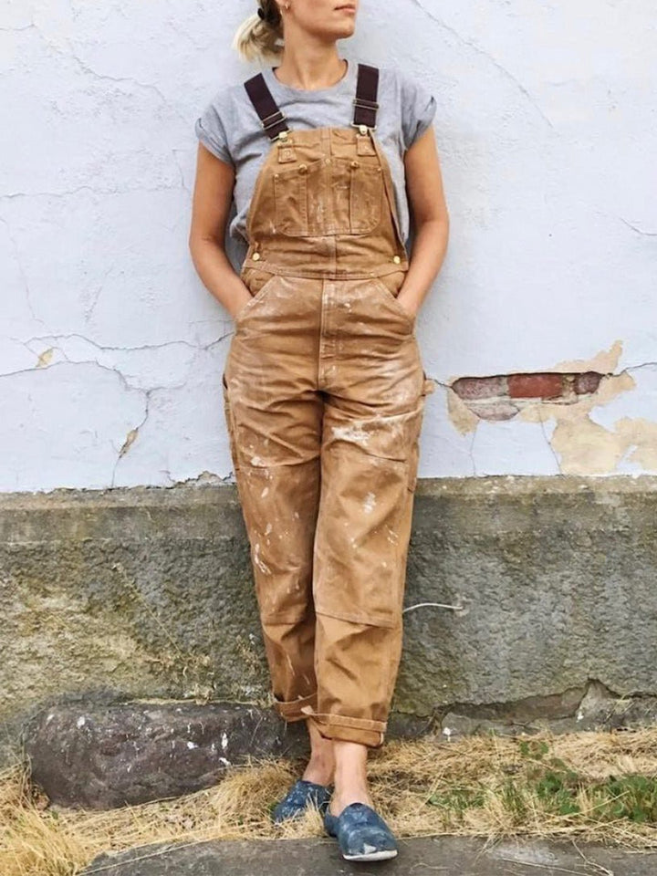 Women's Overalls with Pockets and Buttons