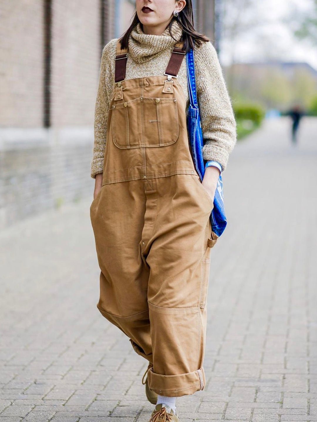 Women's Overalls with Pockets and Buttons