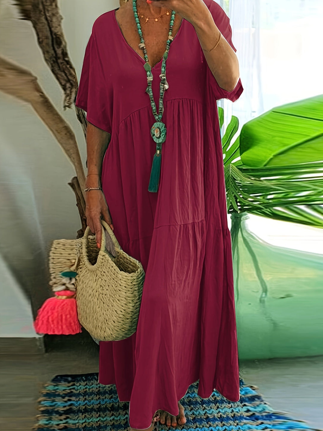 Nova™ - Plus Size Tummy Control Ruched Tiered Dress