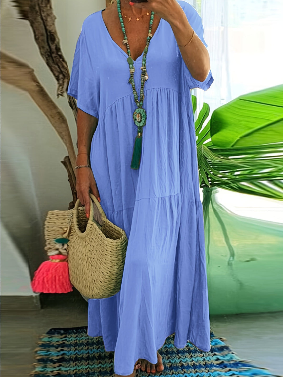 Nova™ - Plus Size Tummy Control Ruched Tiered Dress