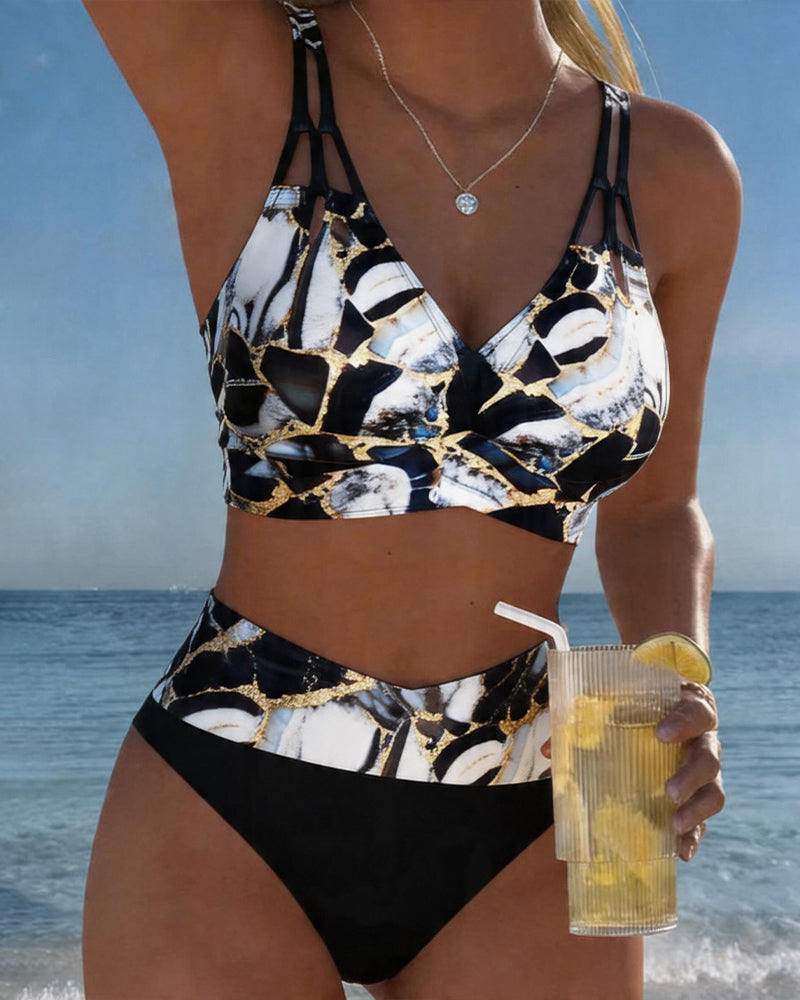 Luna | Women's V-Neck Printed Strap Bikini