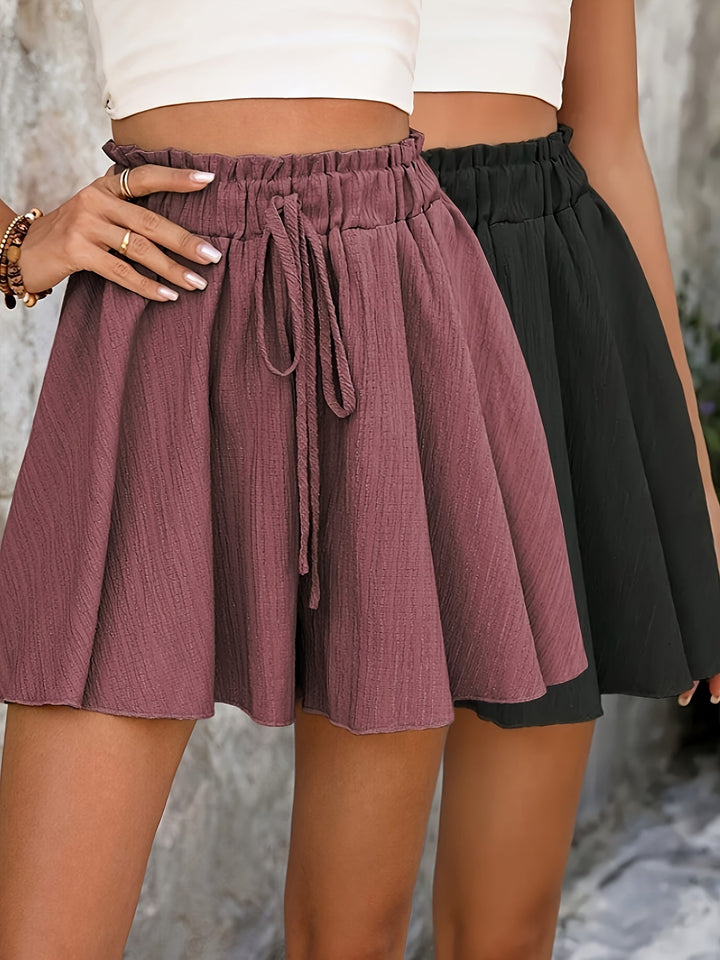 Vega | Loose Elegant Beach Shorts with Drawstring