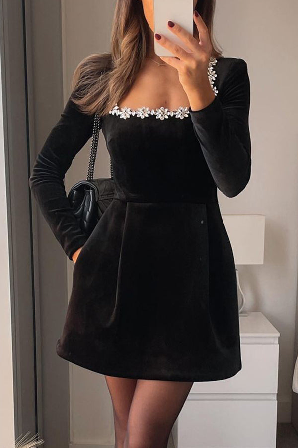 Barbara - Velvet Mini Dress