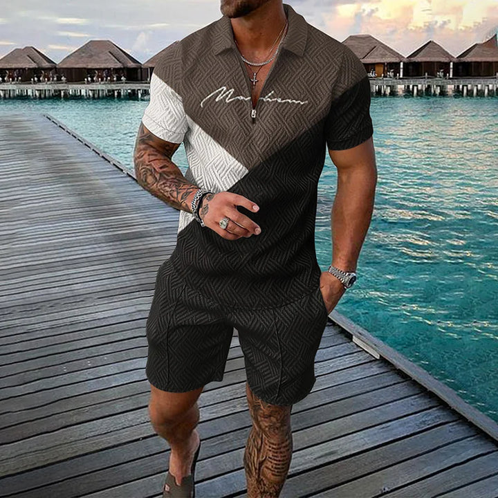 Jonas | Slim Fit Vanguard Poloshirt & Shorts SET with Pockets