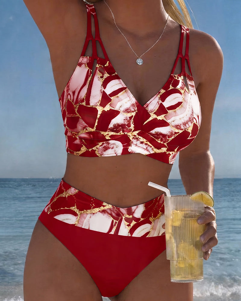 Luna | Women's V-Neck Printed Strap Bikini